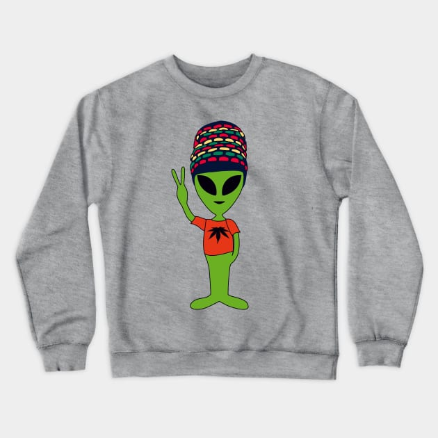 Peace Alien - Rastafari Friend - Marijuana T-Shirt Crewneck Sweatshirt by EDDArt